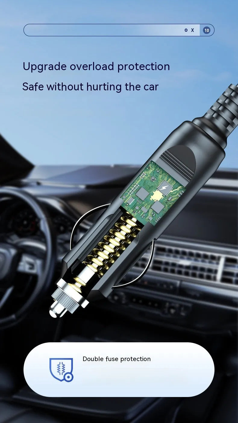 Wireless digital car inflator with vacuum cleaner function and emergency lighting