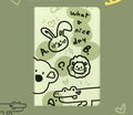 Ins Korean cartoon flip tablet case for iPad with imitation leather and TPU in Matcha Zoo pattern