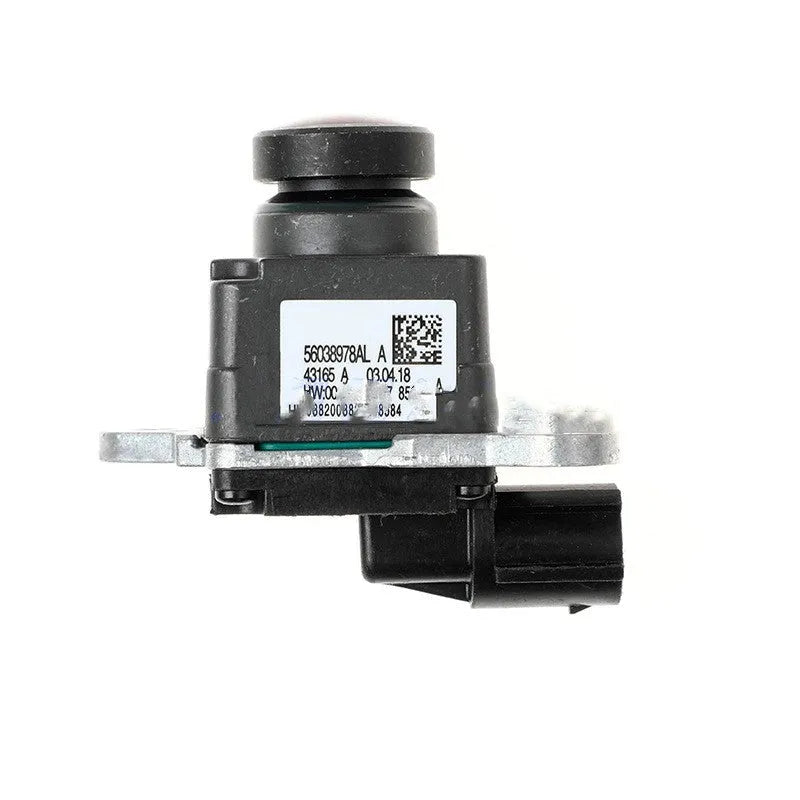 Black plastic rear view reversing camera for Dodge trucks.
