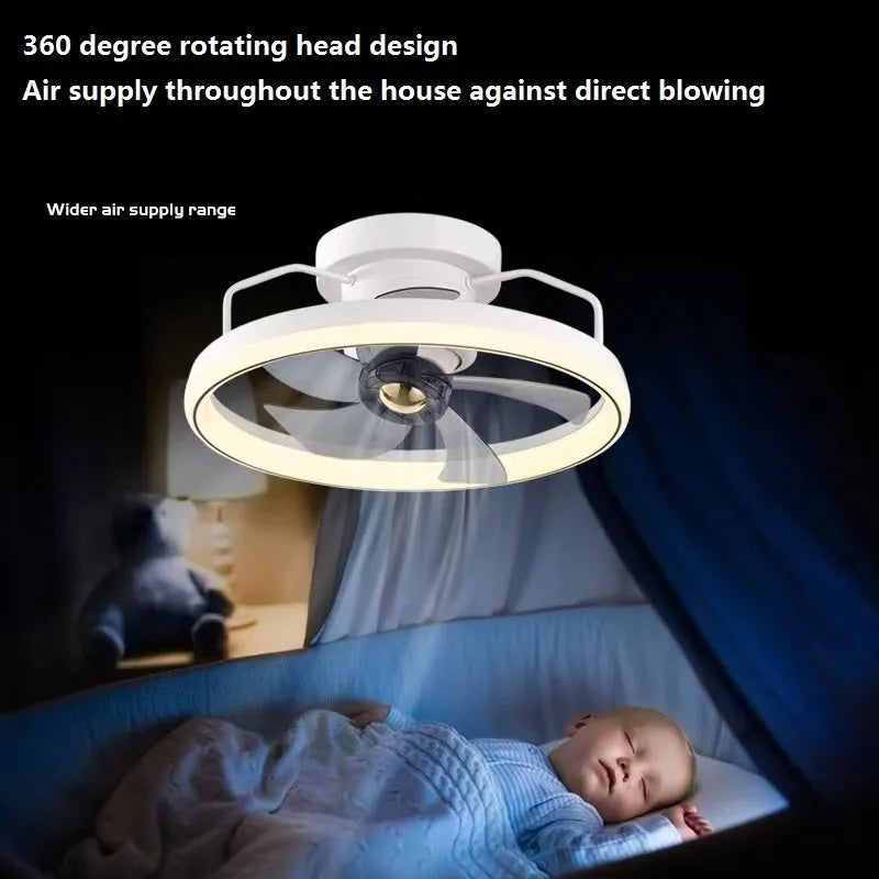 Modern ceiling fan light with white blades and integrated lighting fixture