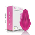 Rose red silicone female vibrator with butterfly design and mobile app control