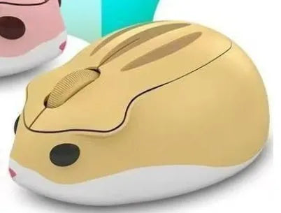 Hamster 109E wireless Bluetooth mute mouse in yellow, pink, and gray colour options showing compact design