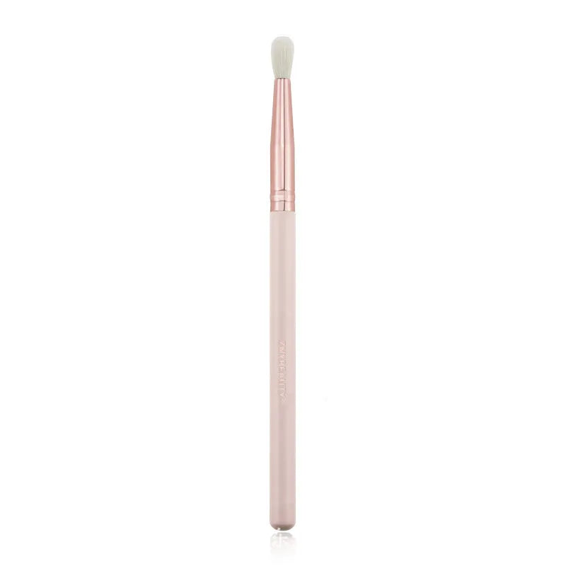 26-piece pink makeup brush set with wooden handles in PU storage bag