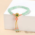 Green natural crystal jade bracelet with Chinese New Year design for women