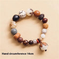 Women's 18-seed Bodhi seed beads bracelet geometric pattern 16cm wrist circumference