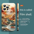 China-Chic paper cuttings liquid film silicone phone case for Apple iPhone with artistic design