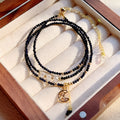 Blue san three-ring multi-layer bracelet with gold sand stone cut pattern for women