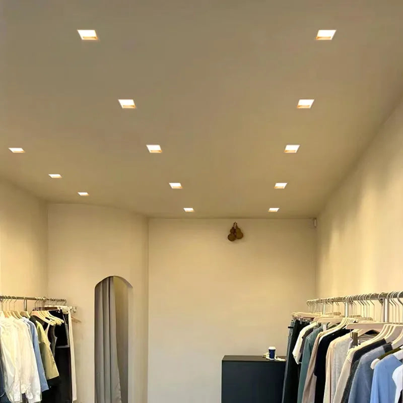 Ultra-thin square LED downlight with aluminium shell for ceiling grid installation