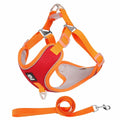 Adjustable dog harness with breathable mesh and reflective piping in black red grey light purple colours