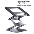 Carbon steel laptop stand with three-layer elevation in Bright Moon Silver for laptops under 15.6 inches