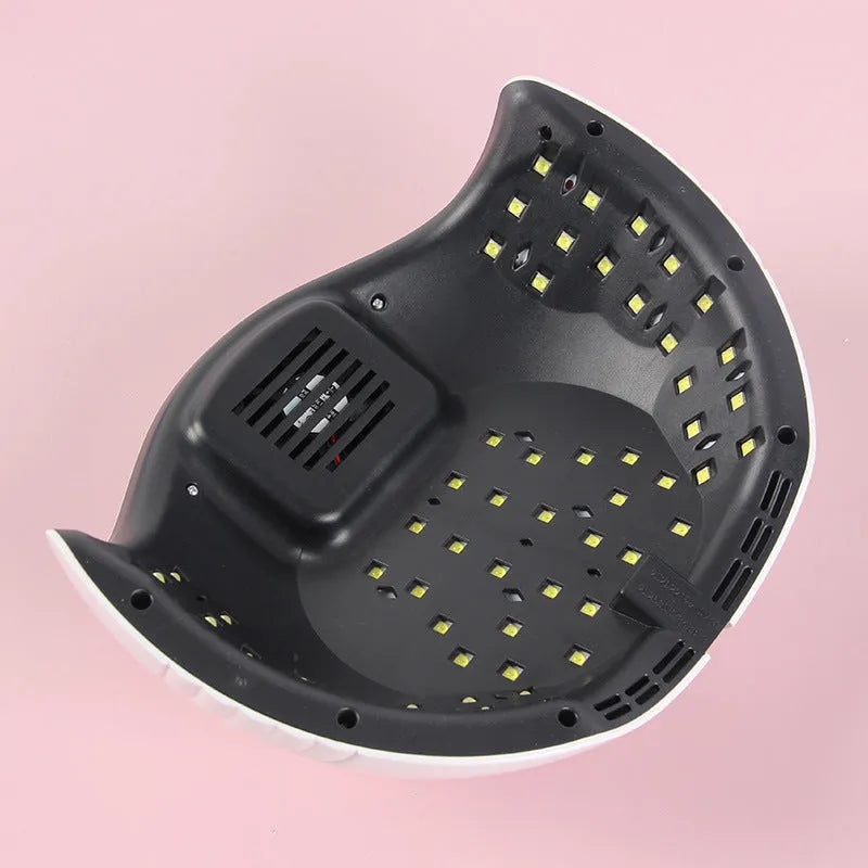 White cold and warm nail phototherapy machine with touch screen, 60 lamp beads, and detachable bottom plate