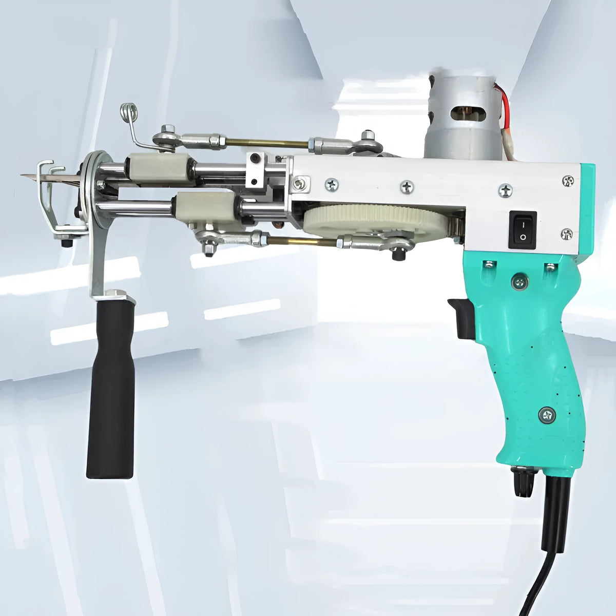 RLD-4 electric carpet tufting loom 120W cut pile metal plastic construction light blue rose gold