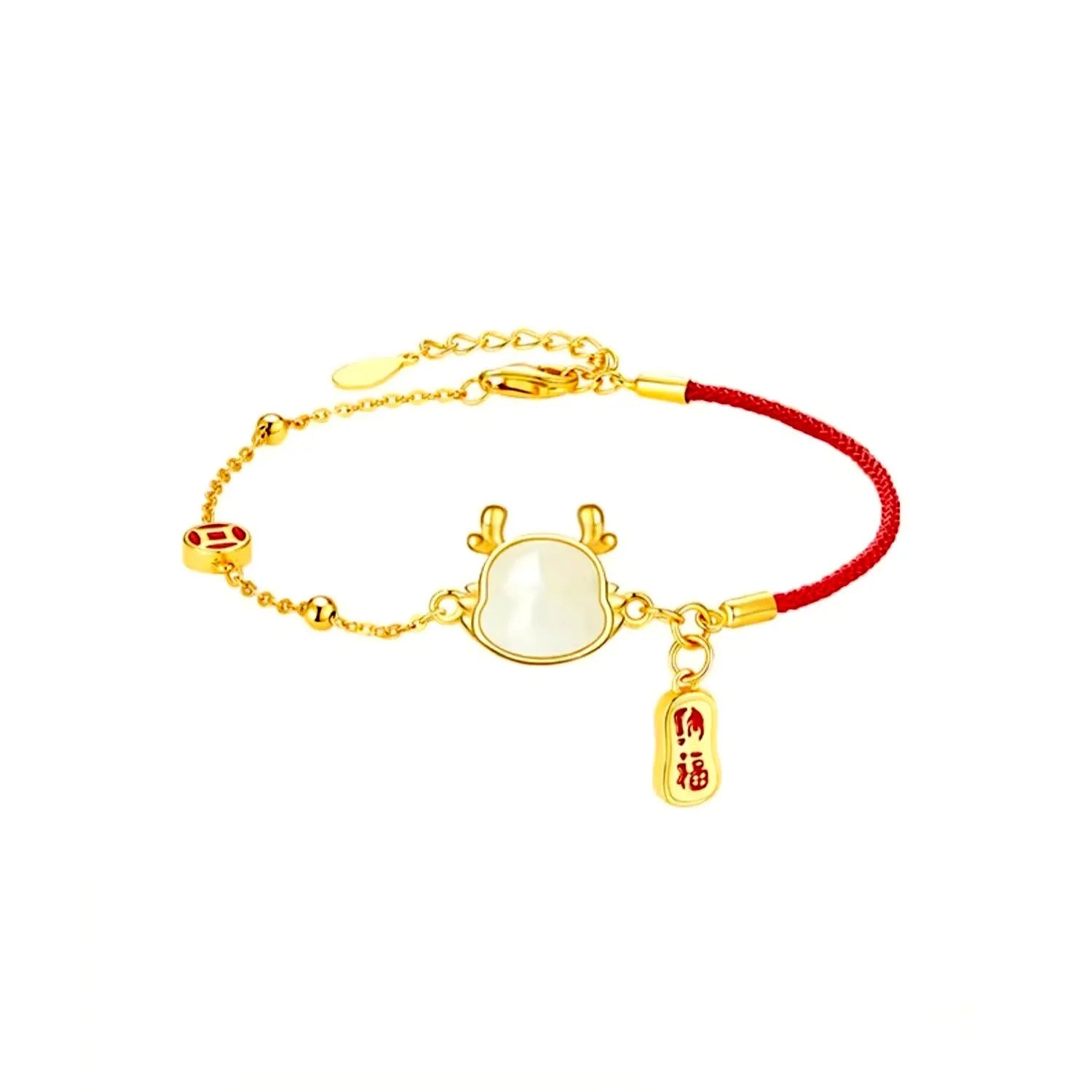 Silver-plated Dragon zodiac bracelet with animal modelling in New Chinese style