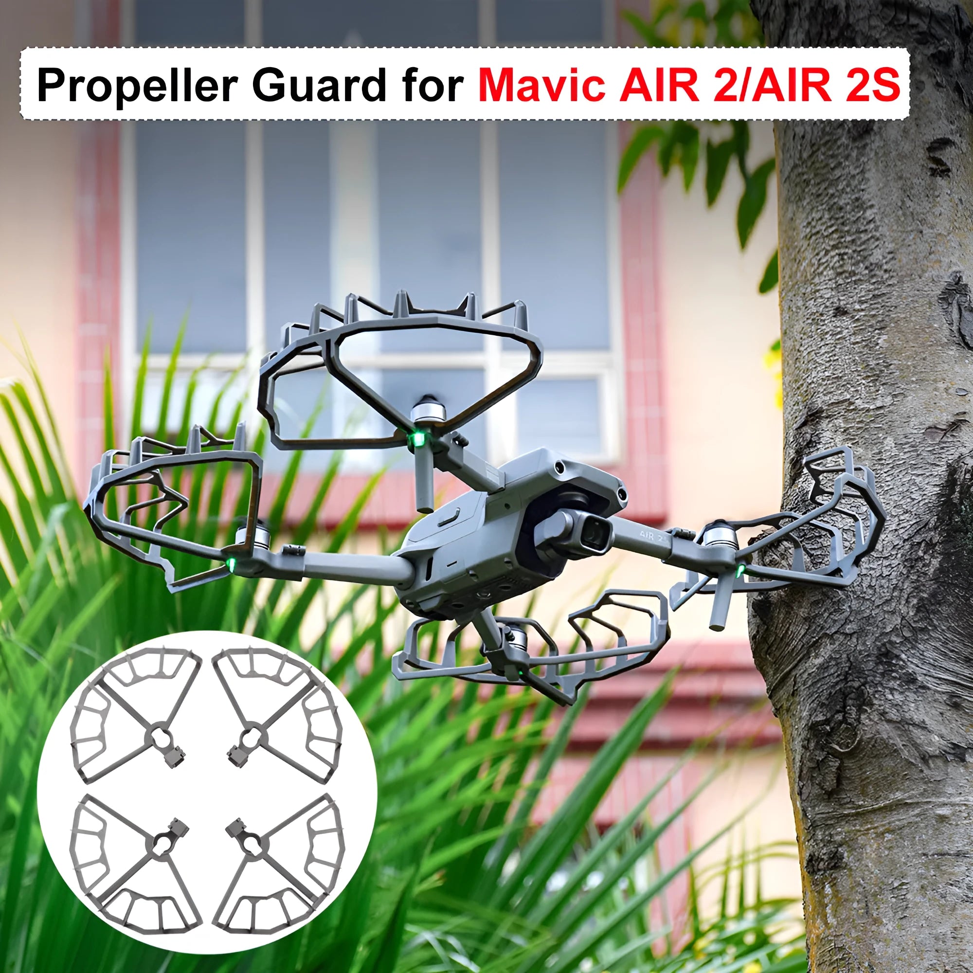 Grey ABS propeller protection ring accessory for DJI Mavic Air 2 and Air 2S drones