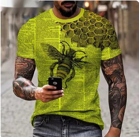 Men's black t-shirt featuring a fierce lion face with raised 3D graphic print.