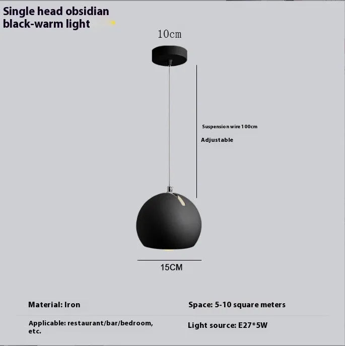 Nordic style ball chandelier table lamp in Moon White or Obsidian Black colour, available in single or three head design.