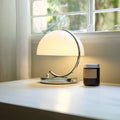 Retro space age table lamp with glass shade and LED light for living room study bedroom