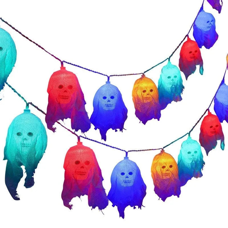 Battery powered Halloween LED coloured lights for indoor wall decoration in plastic shell