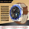 Smart watch with 1.6-inch full HD screen, black steel strap, wireless fast charging, waterproof, heart rate and blood pressure monitoring