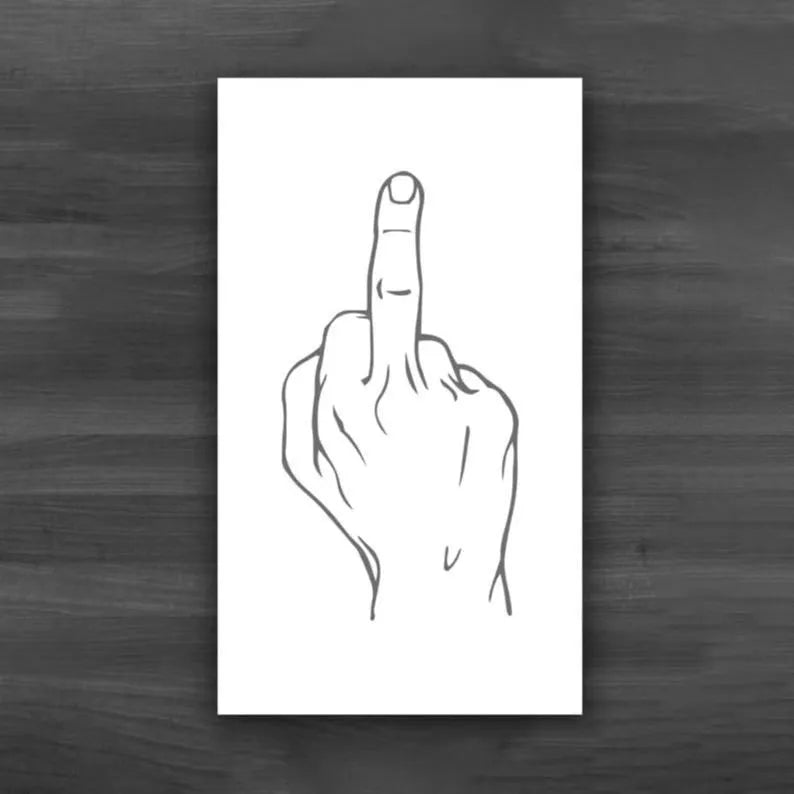 Illegal parking reminder card with middle finger design on paper with colour printing