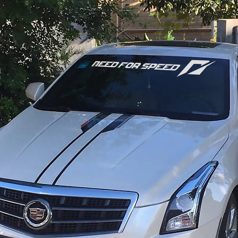 Need For Speed long white vinyl car stripe sticker for windscreen or window