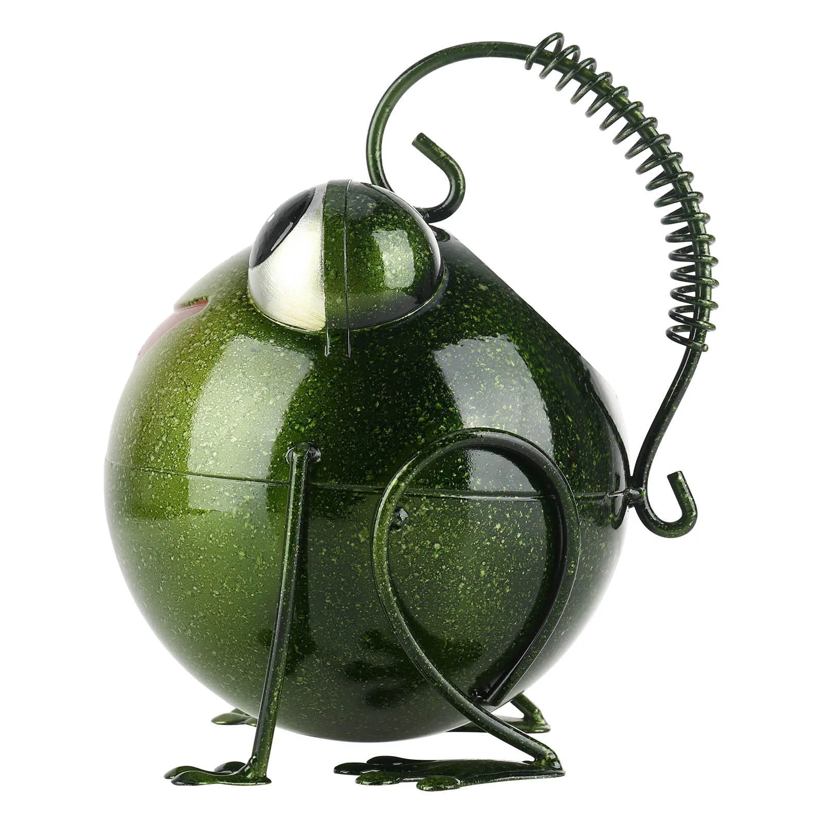 Creative cartoon iron frog watering pot in wrought iron with coloured frog design for garden decoration