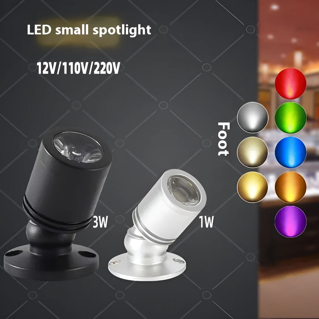 Mini Jewelly surface mounted spotlight in black finish with aluminium housing on ceiling
