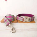 Mint green dog collar and matching leash set made from tear-resistant polyester fabric