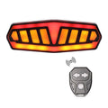 Remote control bicycle taillight with wireless remote, showing compact black ABS housing with multiple LED functions