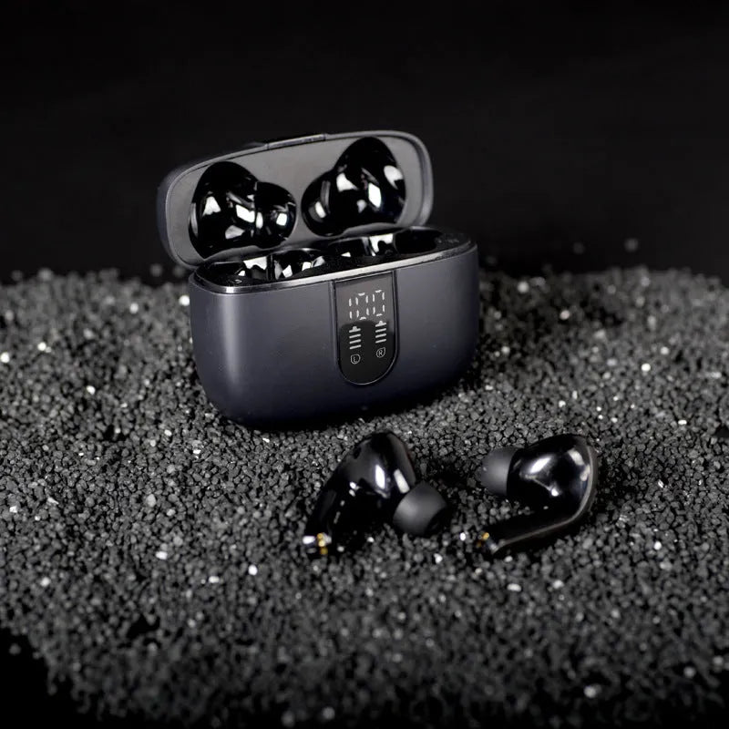 Jerry X08 wireless Bluetooth earphones with charging case in black, grey, or white colours