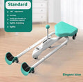 Steel pipe leg opener stretching tool in blue colour with foam padding.