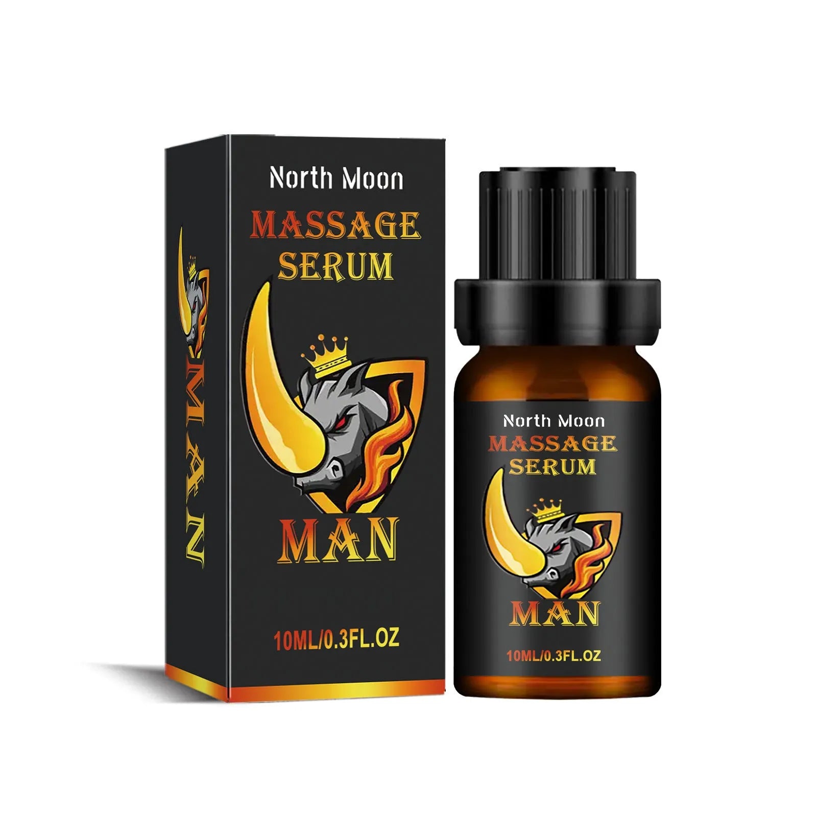 10ml bottle of men's body care essential oil for external massage with ginger and vitamin E.