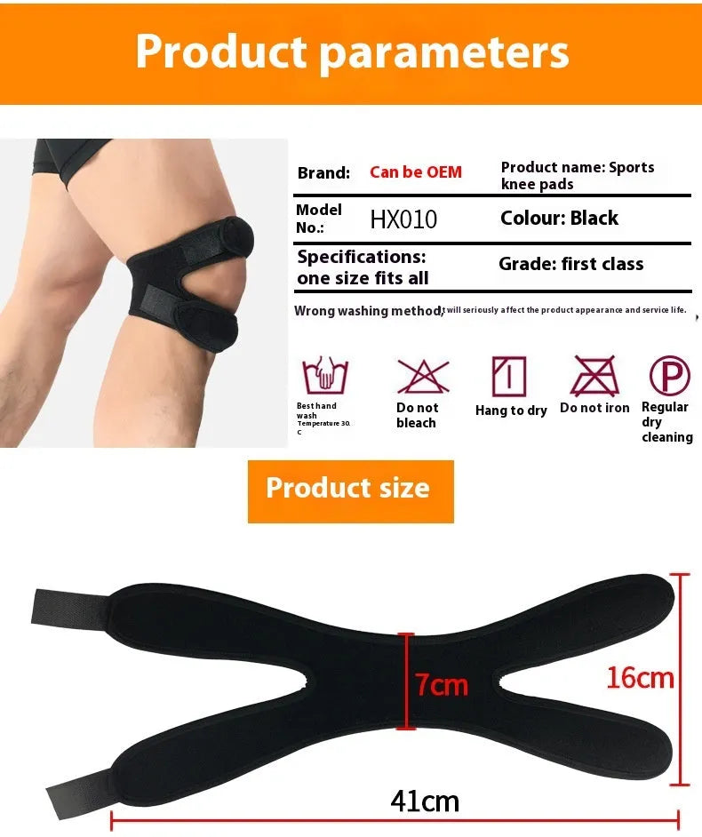 Pair of elastic shock absorption sports leggings or knee pads in a neutral colour.
