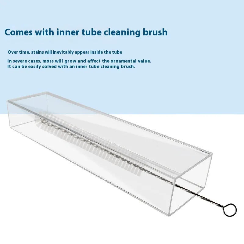 Clear plastic fish tank feeding tube set with cleaning brush and feed spoon for aquarium