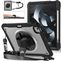 iPad Mini 6 case with rotating bracket and shoulder strap, PC TPU all-inclusive cover in khaki