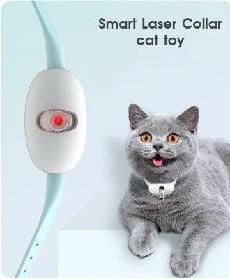Automatic cat teaser with infrared laser light and collarpiece in monochrome design