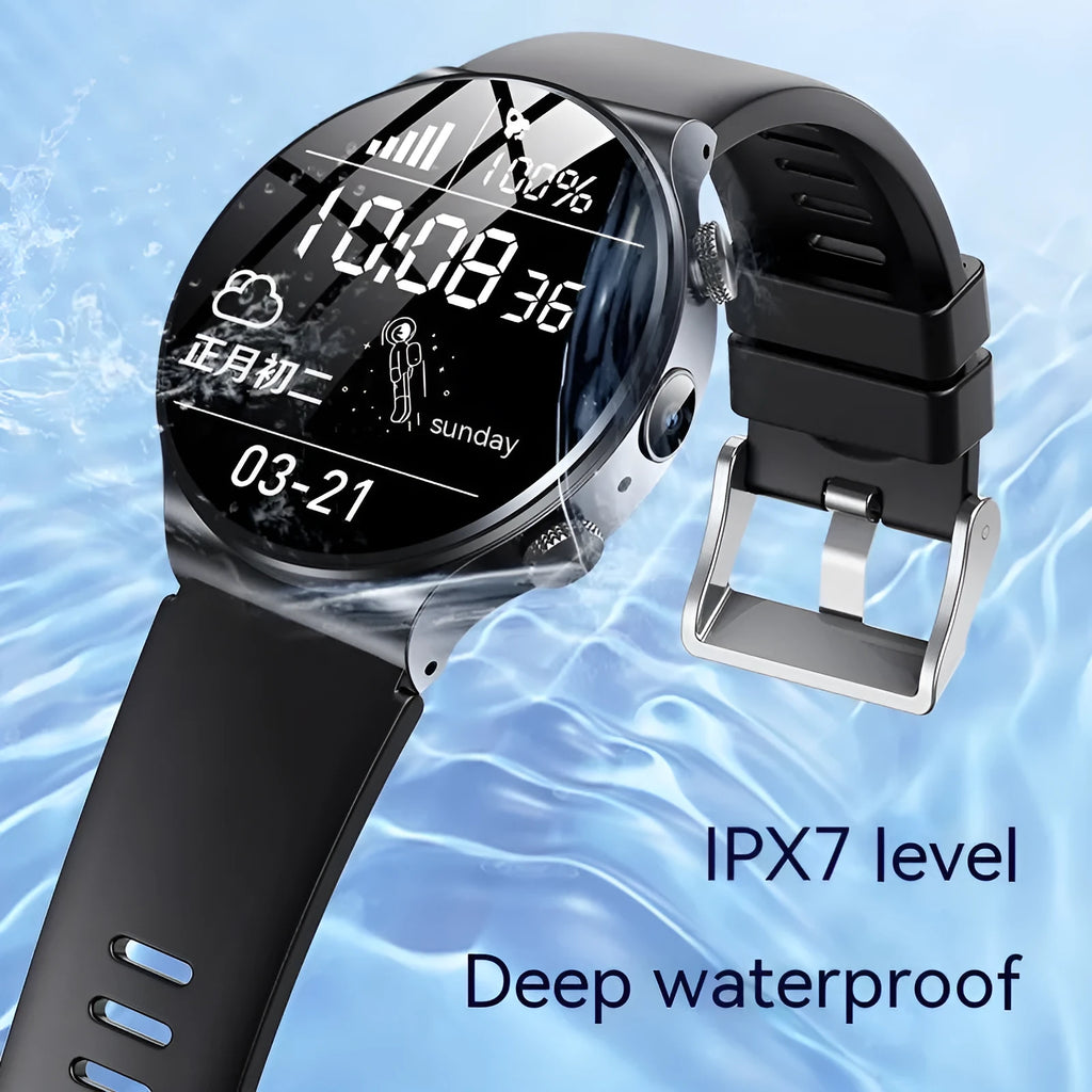 Smart watch with 1.28 inch display in black and white colour options showing side profile