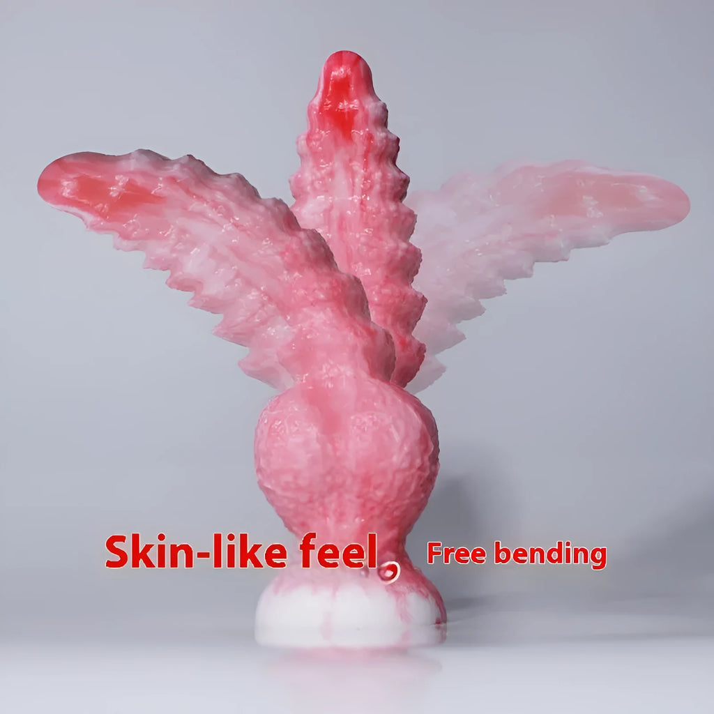 Pink penis-shaped adult masturbation toy made of platinum silicone, showing Berserker model.