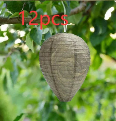 Collapsible beehive paper lantern with internal wire frame, shown in photo print colour at 22cm diameter by 28cm height.