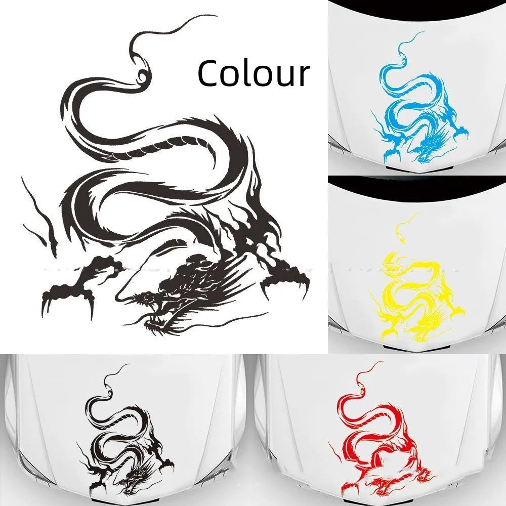 Dragon design car front sticker measuring 50x36 cm in PET vinyl material with multiple colour options