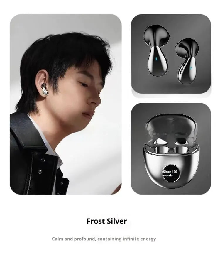 T31 water drop wireless Bluetooth stereo headset with digital display in black or white exquisite gift box