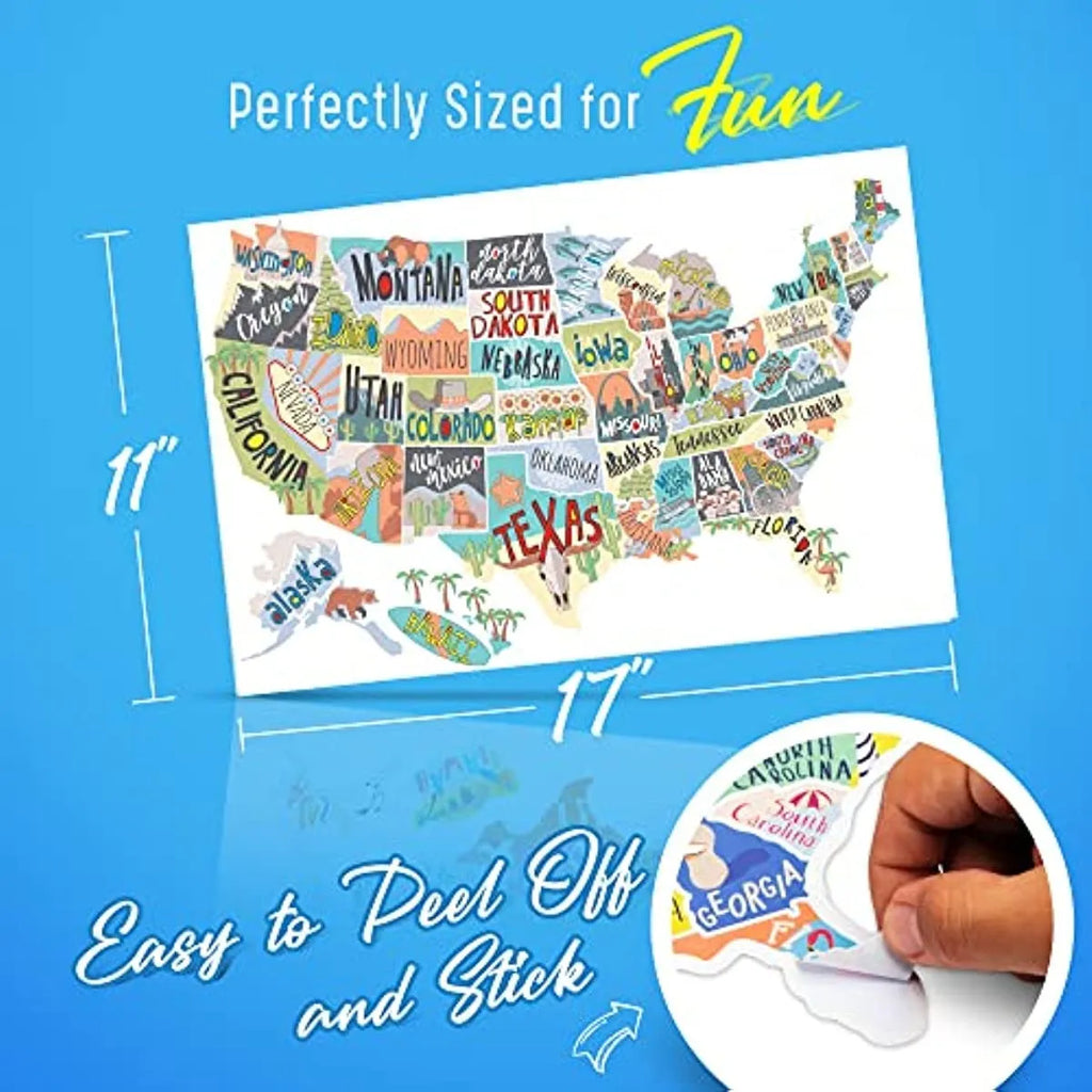 Travel sticker set for car decoration with world map background and lettering elements