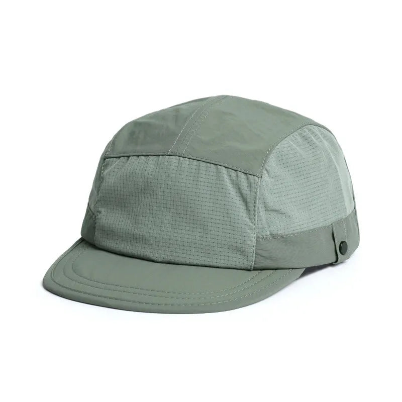 Dome crown sun hat in army green with a soft internal tongue cap for forehead cushioning.