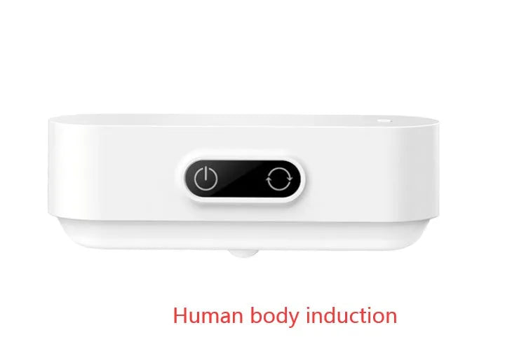 White magnetic USB rechargeable LED night light with touch controls mounted on study cabinet