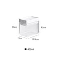 Clear white plastic storage container for grains with 400ml capacity