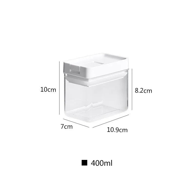 Clear white plastic storage container for grains with 400ml capacity