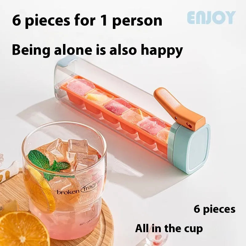 Food-grade PET ice cube tray with press release mechanism in Maldives blue or pearl white colour