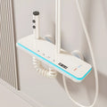 Aluminium digital display shower set in white or grey with temperature control dial.