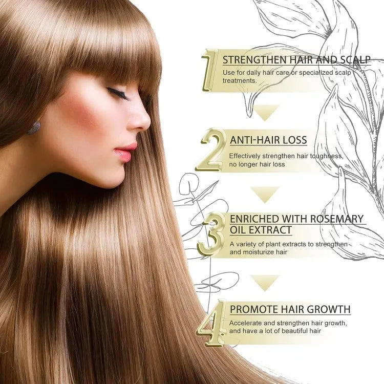 Yellow rosemary essential oil in 60ml bottle for hair care treatment