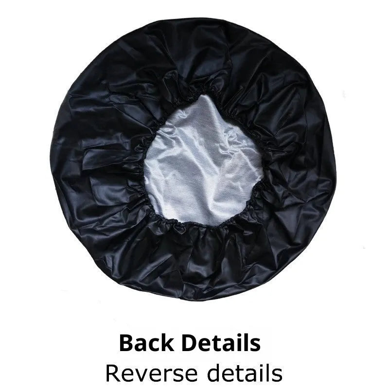 Black PVC faux leather spare tire wheel bag for 13 to 18 inch wheels, single protective case